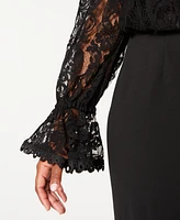 Adrianna Papell Plus Off-The-Shoulder Lace Jumpsuit