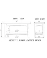 Shaker Cottage Tray Shelf Coat Hook with Bench Set