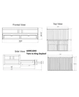 Alaterre Furniture Melody Twin to King Trundle Daybed with Storage Drawers