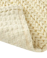 Madison Park Lasso Yarn-Dyed Cotton Chenille Bath Rug