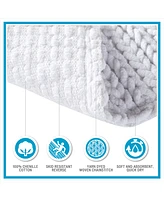 Madison Park Lasso Yarn-Dyed Cotton Chenille Bath Rug