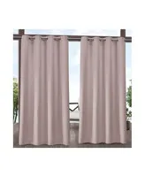 Exclusive Home Delano Indoor Outdoor Grommet Top Curtain Panel Pair