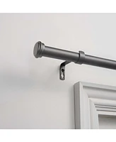 Exclusive Home Topper 1" Curtain Rod and Coordinating Finial Set, Adjustable 66"-120"