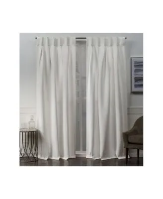 Exclusive Home Sateen Woven Blackout Button Top Window Curtain Panel Pair