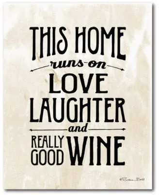 Courtside Market Love Laughter Wine Gallery Wrapped Canvas Wall Art Collection