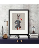 Courtside Market Rabbit and Bird 16" x 20" Framed and Matted Art