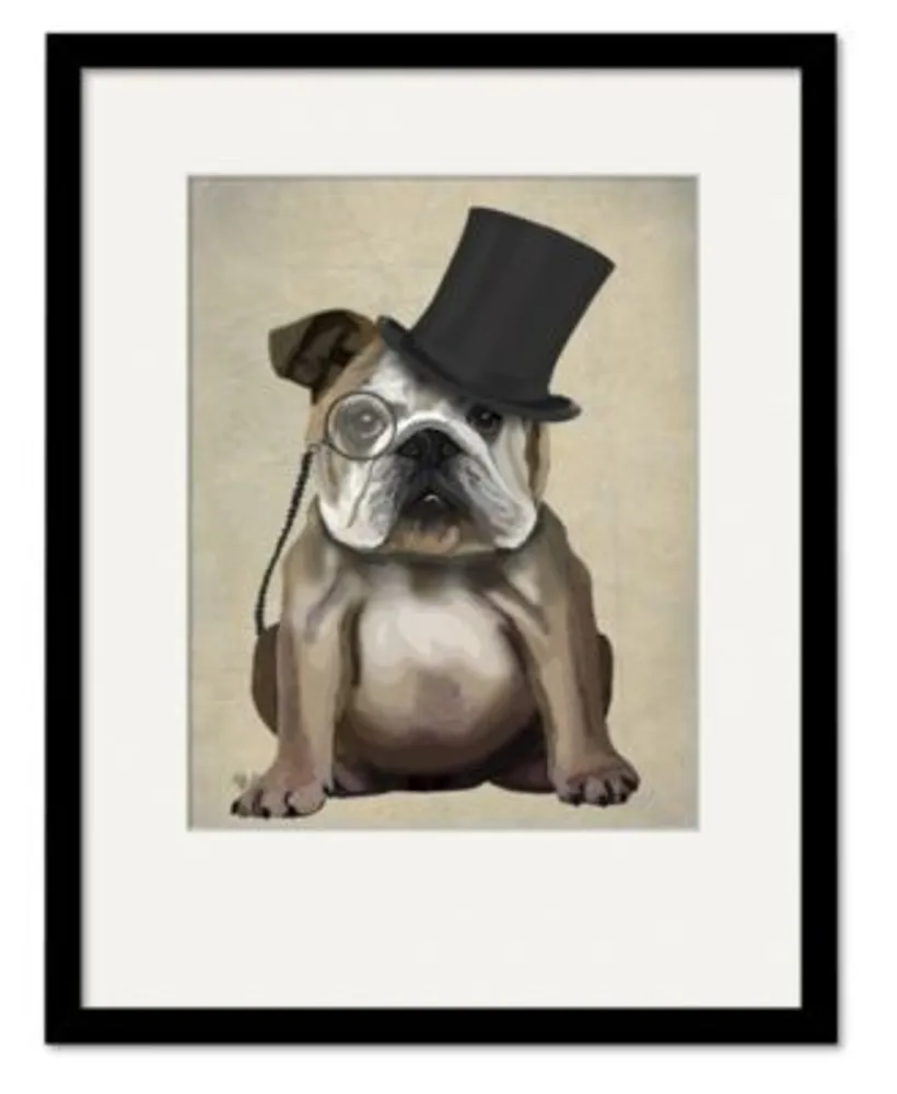 Courtside Market English Bulldog Formal Hound Hat Framed Matted Art Collection