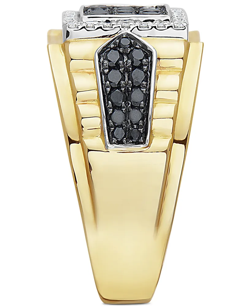 Effy Men's Diamond Cluster Ring (1 ct. t.w.) in 14k Gold & White Gold