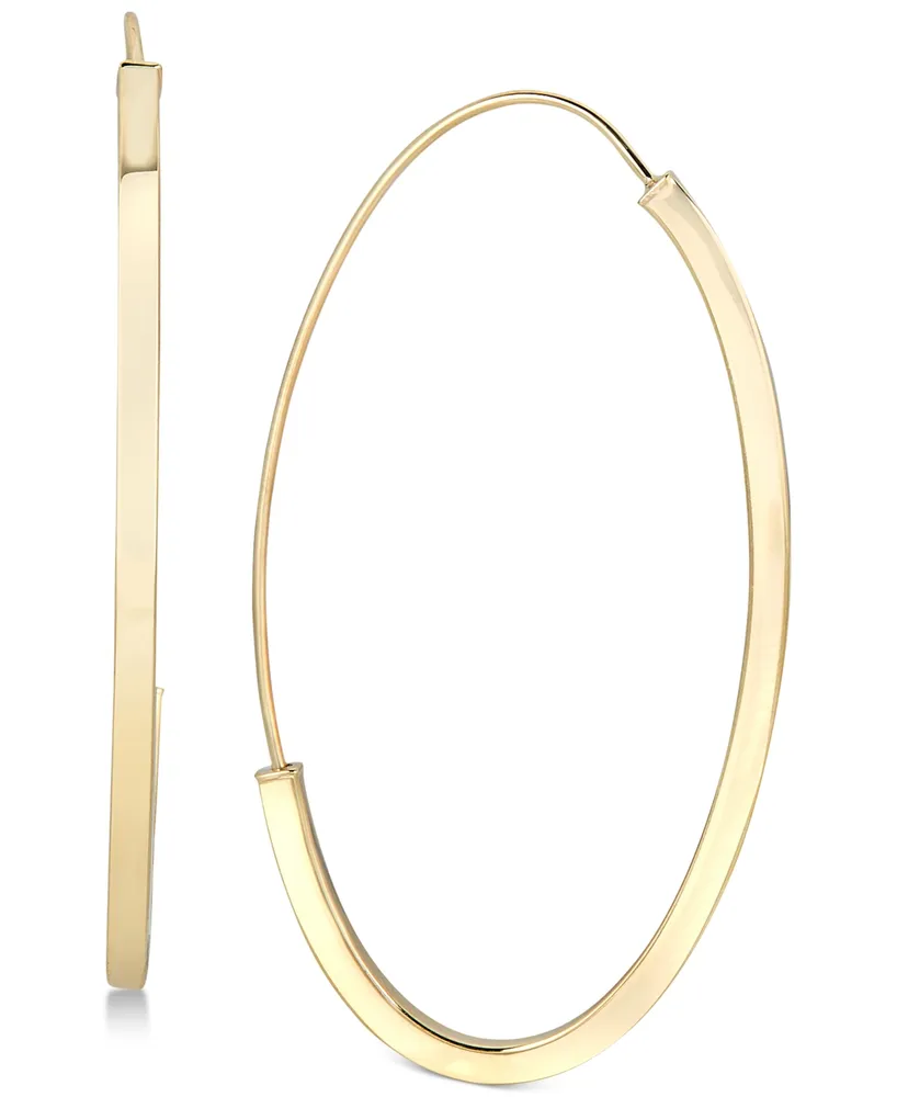 Italian Gold Threader Hoop Earrings in 14k Gold