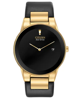 Citizen Eco-Drive Men's Axiom Black Leather Strap Watch 40mm