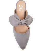 Journee Collection Women's Telulah Wide Width Bow Slip On Flat Mules