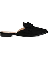 Journee Collection Women's Kessie Ruffle Pointed Toe Slip On Mules