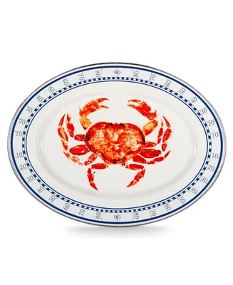 Golden Rabbit Crab House Enamelware Collection 16" x 12" Oval Platter