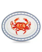 Golden Rabbit Crab House Enamelware Collection 16" x 12" Oval Platter