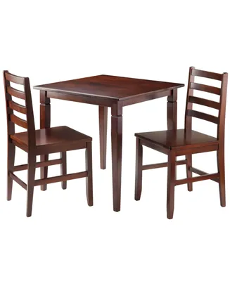 Kingsgate 3-Piece Dinning Table with 2 Hamilton Ladder Back Chairs