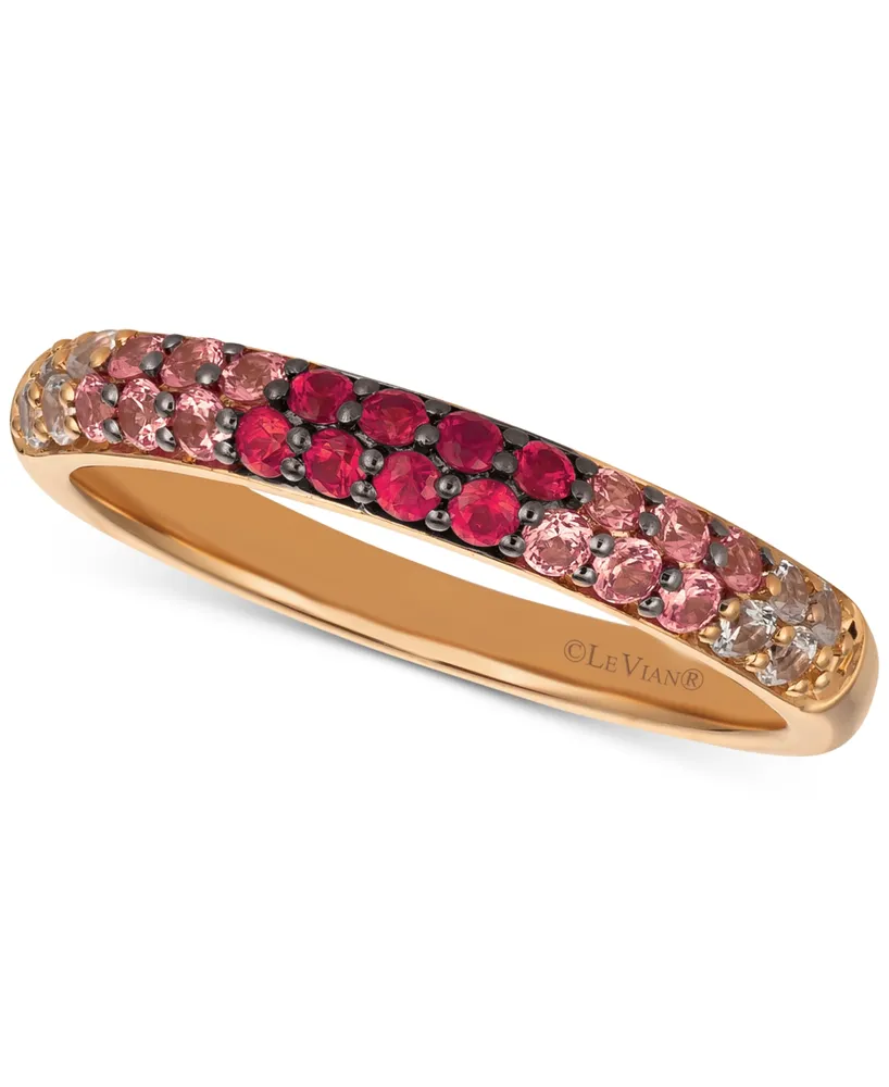 Le Vian Strawberry Layer Cake Multi-Gemstone (1/2 ct. t.w.) Ring 14k Rose Gold