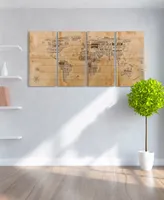 Empire Art Direct 'World Map' 4-Piece Arte De Legno Digital Print on Solid Wood Wall Art Set - 60" x 30"