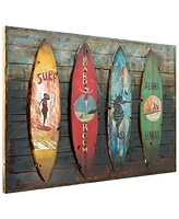 Empire Art Direct 'Surfboards' Metallic Handed Painted Rugged Wooden Blocks Wall Sculpture - 32" x 48"