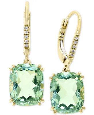 Effy Green Quartz (8-1/3 ct. t.w.) & Diamond Accent Drop Earrings in 14k Gold