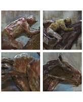 Empire Art Direct 'Race Day' Mixed Media Iron Hand Painted Dimensional Wall Sculpture - 60" x 30"