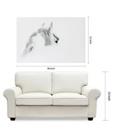 Empire Art Direct 'Blanco Mare Horse' Frameless Free Floating Tempered Glass Panel Graphic Wall Art - 48" x 32''
