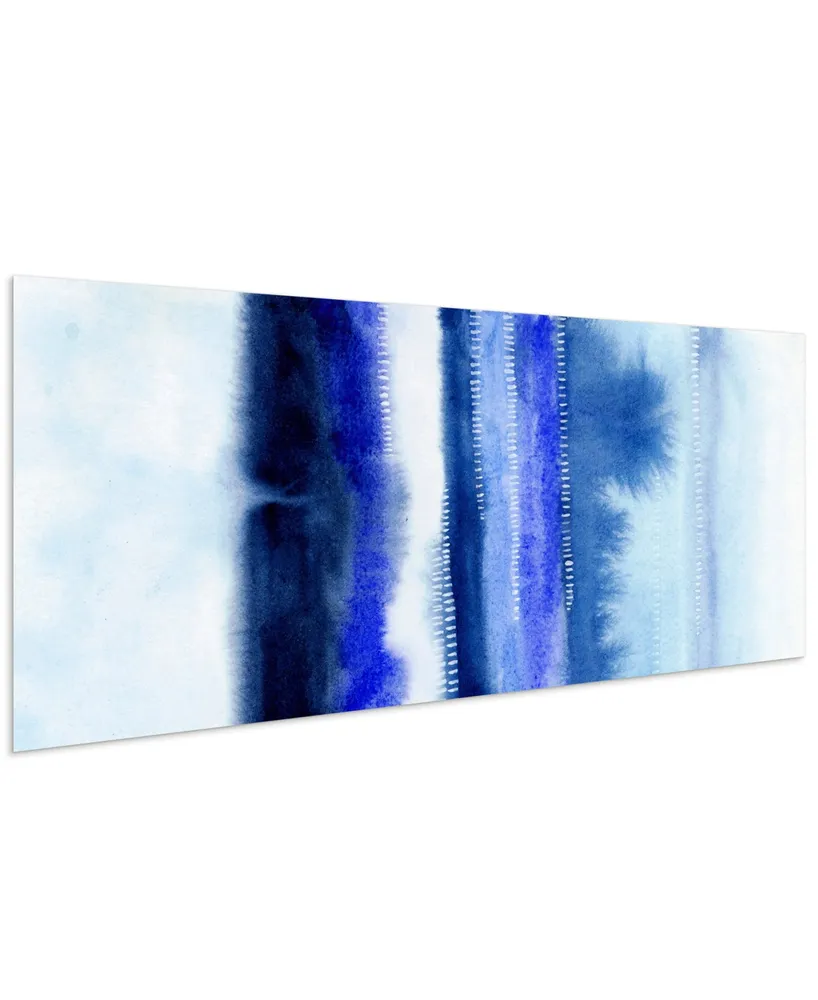 Empire Art Direct 'Shorebreak Abstract B' Frameless Free Floating Tempered Glass Panel Graphic Wall Art - 63" x 24''