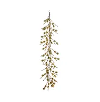 Puleo International 6 ft. Red Berry Garland with 160 Warm White Twinkle Led Lights