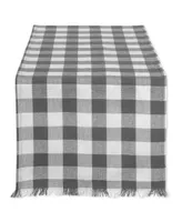 Heavyweight Check Fringed Table Runner 14" x 108"