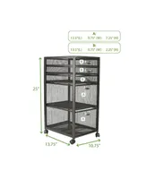 Mind Reader 5-Tiered Drawer Storage Cart, Utility Cart