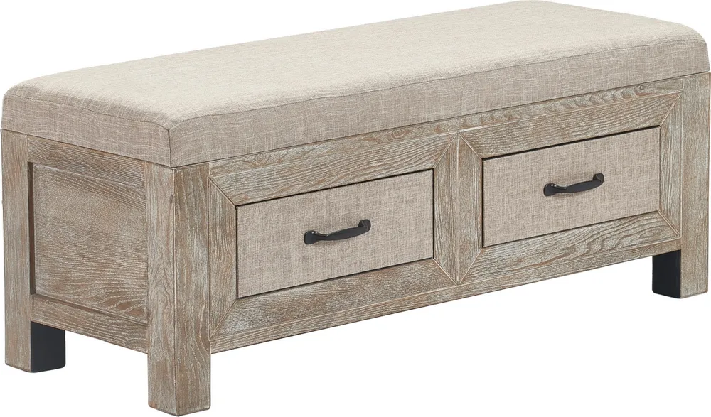 Cottage Upholstered Storage Bench