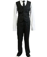 Perry Ellis Toddler Boy's 5-Piece Shirt, Tie, Jacket, Vest and Pants Solid Suit Set