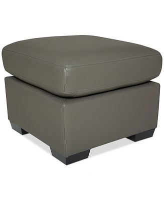 Lothan 24" Leather Ottoman, Created for Macy's