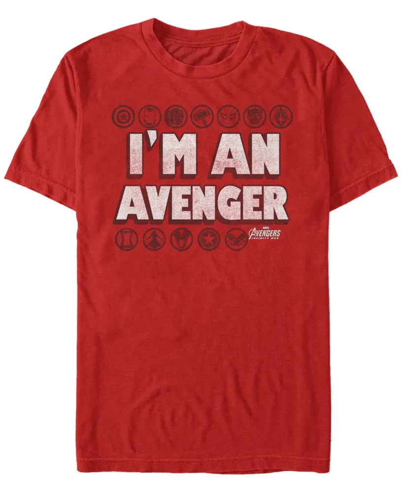 Marvel Men's Avengers Infinity War I'm An Avenger Symbols Short Sleeve T-Shirt