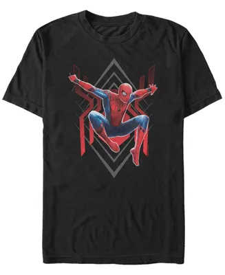 Marvel Men's Spider-Man Far From Home Geometric Jumping Portrait Short Sleeve T-Shirt