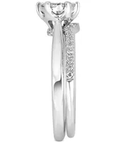 Diamond Cluster Bridal Set (1/2 ct. t.w.) in 14k White Gold