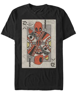 Marvel Men's Comic Collection Deadpool Playing Card Tacos Short Sleeve T-Shirt