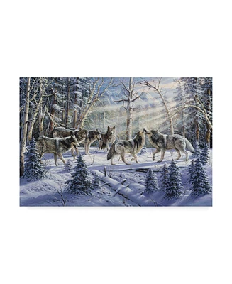 R W Hedge Kindred Spirits Wolves Canvas Art - 36.5" x 48"