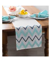 Design Imports Embroidered Chevron Table Runner