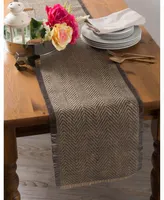 Design Imports Chevron Burlap Table Runner 14" x 72"