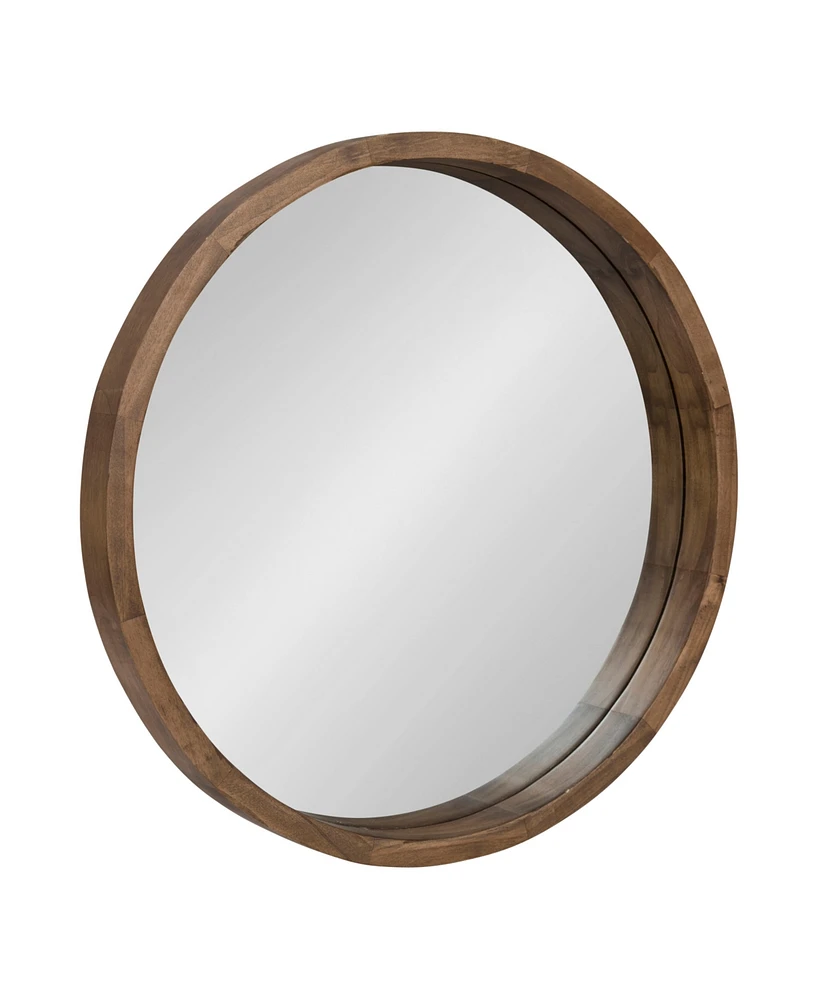 Kate and Laurel Hutton Round Wood Wall Mirror - 22" D
