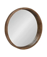 Kate and Laurel Hutton Round Wood Wall Mirror - 22" D