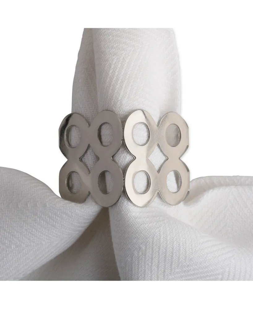 Design Imports Square Die Cut Napkin Ring Set of 6