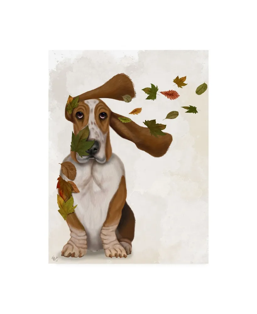 Fab Funky Basset Hound Windswept and Interesting Canvas Art - 15.5" x 21"