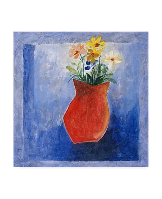 Pablo Esteban Orange Flower Vase Canvas Art - 19.5" x 26"