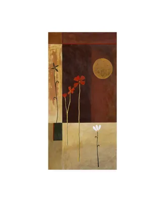 Pablo Esteban Flowers with Full Moon Canvas Art - 15.5" x 21"