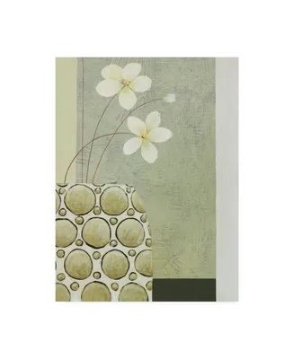 Pablo Esteban White Flowers and Studded Bowl Canvas Art