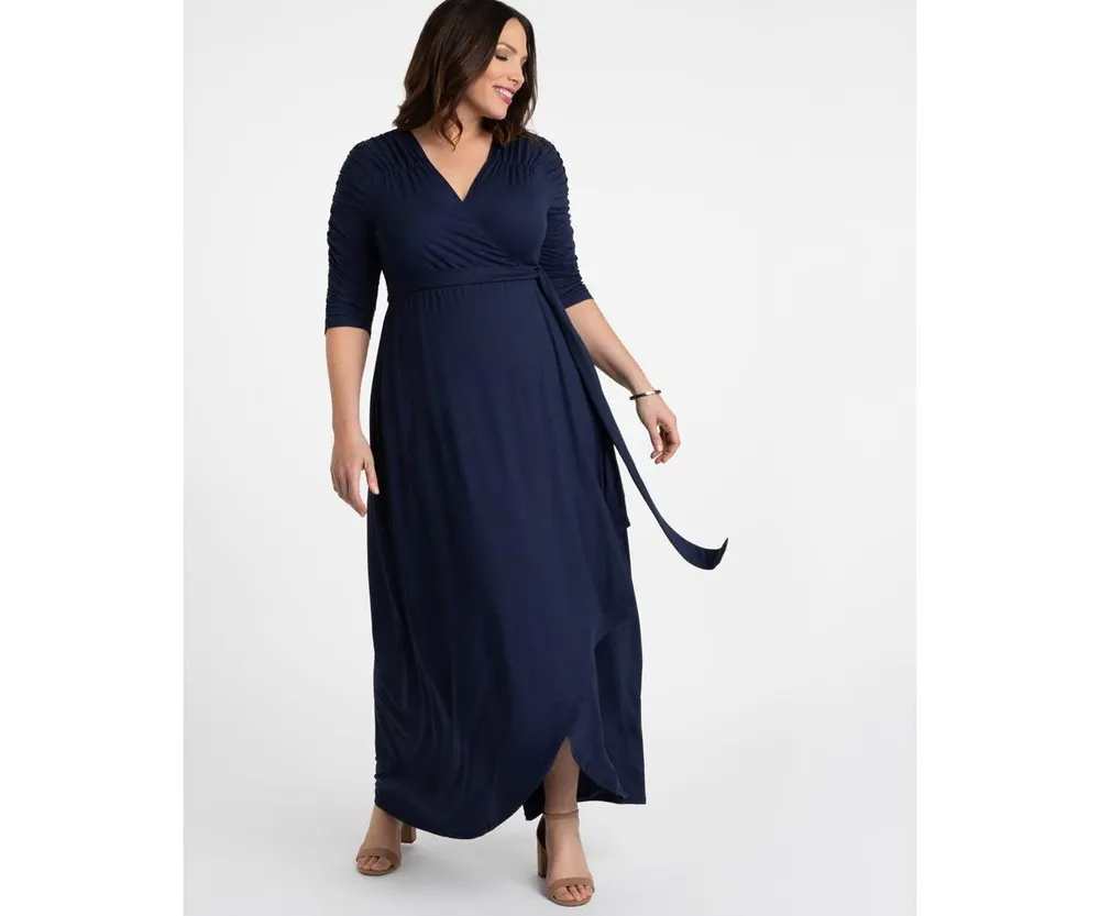 Kiyonna Plus Meadow Dream Maxi Wrap Dress