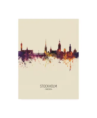 Michael Tompsett Stockholm Sweden Skyline Portrait Iii Canvas Art - 15.5" x 21"