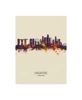 Michael Tompsett Singapore Skyline Portrait Iii Canvas Art