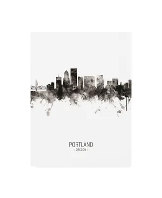 Michael Tompsett Portland Oregon Skyline Portrait Ii Canvas Art